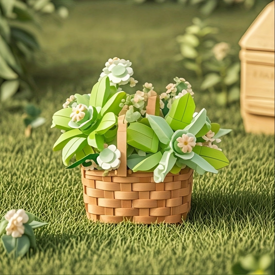 Building Blocks Flower Basket Eternal Bouquet Assembly Toys