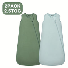 2 Pack Unisex Baby Sleep Sacks 2 5 Tog Bamboo Fiber Wearable Blankets Green