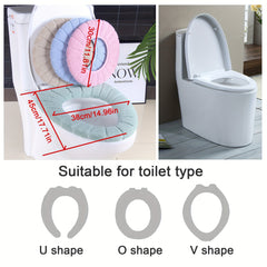 Winter Warm Knitted Toilet Seat Cushion Thickened Detachable Washable