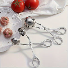 Stainless Steel Non Stick Meatball Maker Tongs Cake Ice Cookie Dough Spoon