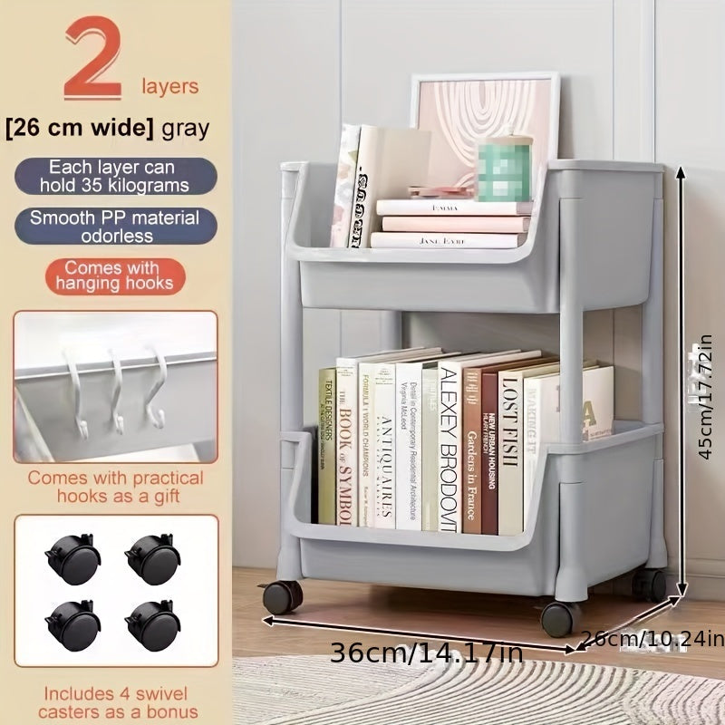 Adjustable Storage Trolley Space Saving Shelving For Kitchen Bathroom Office