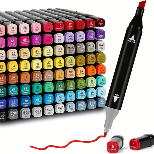 60 80 120 Colors Dual Tip Art Markers Permanent Sketch Markers For Artists