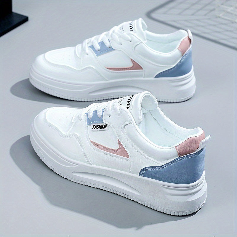 Women's Letter Patch Skate Shoes Low Top Lace Up Shoes