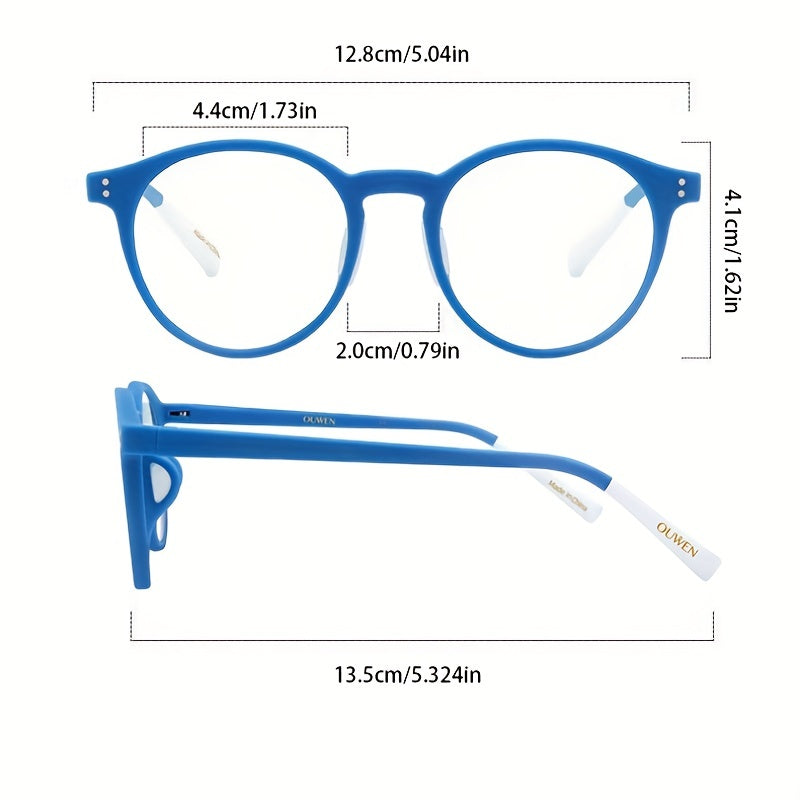 OUWEN TR90 Light Glasses For Kids 8-12 Years Old Flexible Arms