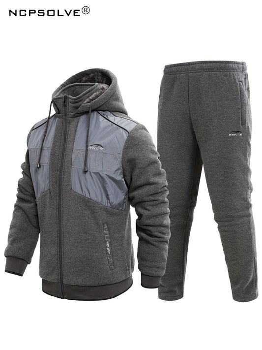 Men's Active Fleece Hooded Jacket & Pants Set