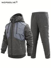 Men's Active Fleece Hooded Jacket & Pants Set