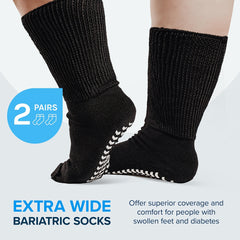 2 Pairs Wide Calf Diabetic Socks Non Slip Hospital Cover Cast Plus Size