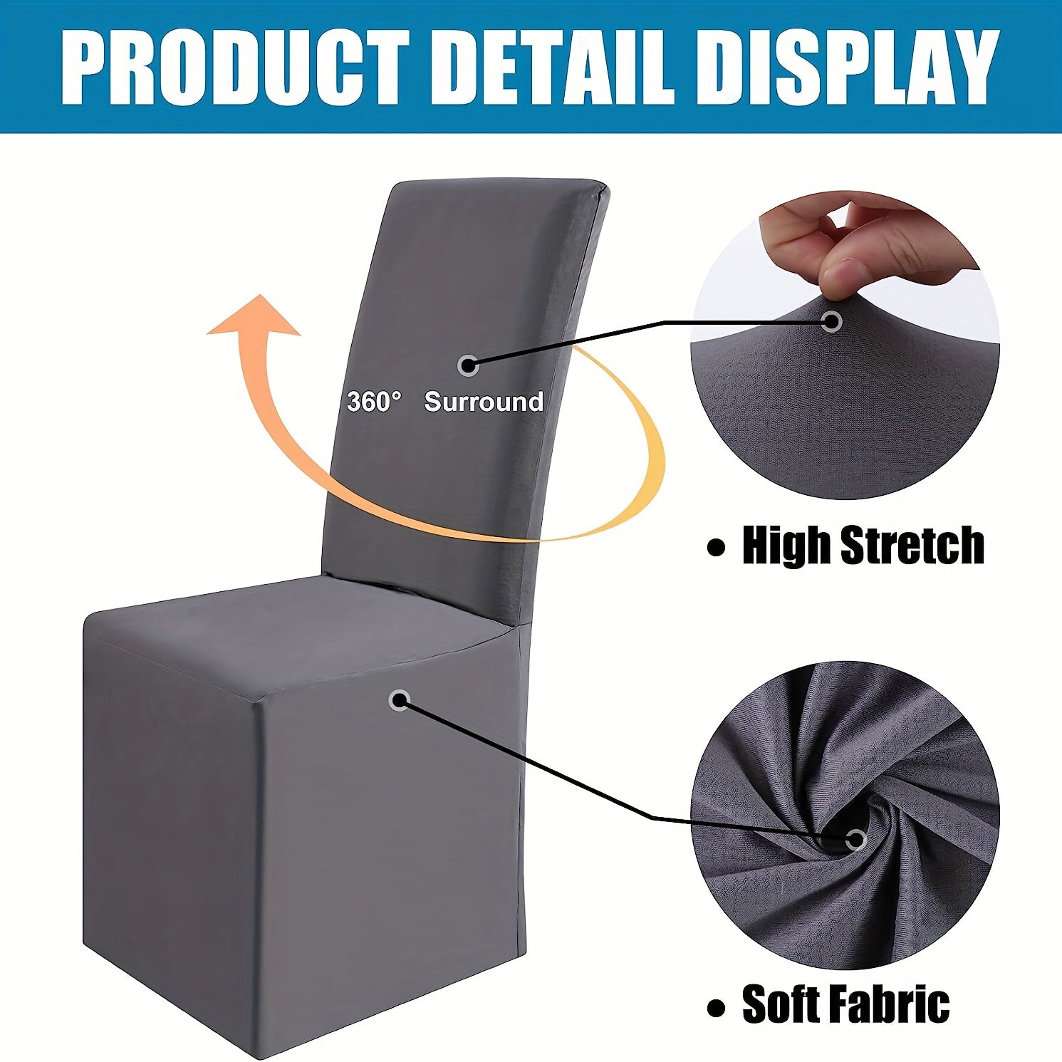 Waterproof Long Dining Chair Covers Soft Stretch Dining Chair Slipcovers