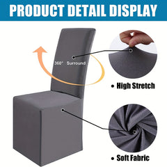 Waterproof Long Dining Chair Covers Soft Stretch Dining Chair Slipcovers
