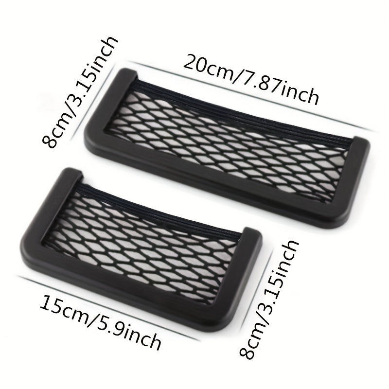 Car Storage Net Pocket Adhesive Hanging Bag For Mobile Phone Card Key
