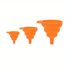 3pcs Portable Silicone Funnel Collapsible for Kitchen and Wine
