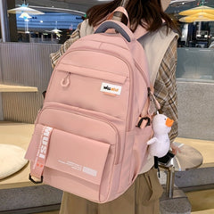 Large Capacity Casual Backpack Fashionable Backpack Solid School Bag