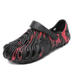 Women's Hollow Out Flat Clogs Closed Toe Non-Slip Quick Drying Beach Sandals