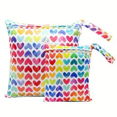 Colorful Heart Pattern Wet Diaper Bag for Mom