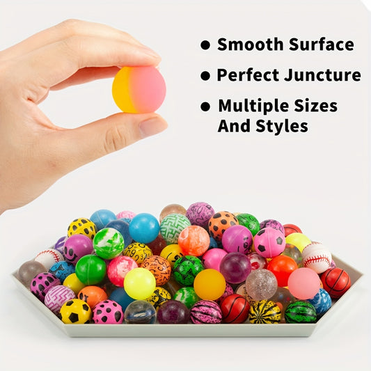 50-Piece Colorful Bouncy Ball Bulk Set for Kids' Parties and Birthdays