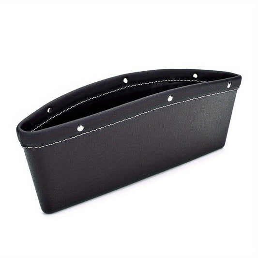 1pc Car Seat Storage Box Leather Seam Storage Box
