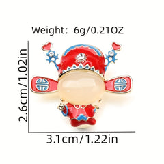 Lovely Drip Oil Red Men Brooch Cartoon Bag Accessories