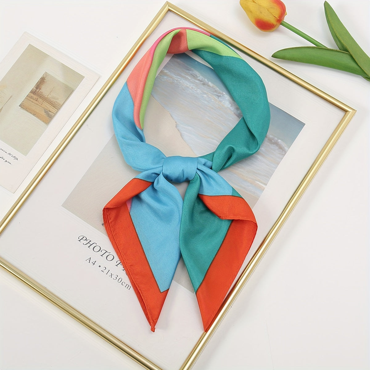 55 Block Bandana Paisley Print Satin Square Scarf Neckerchief Head Wrap Scarves