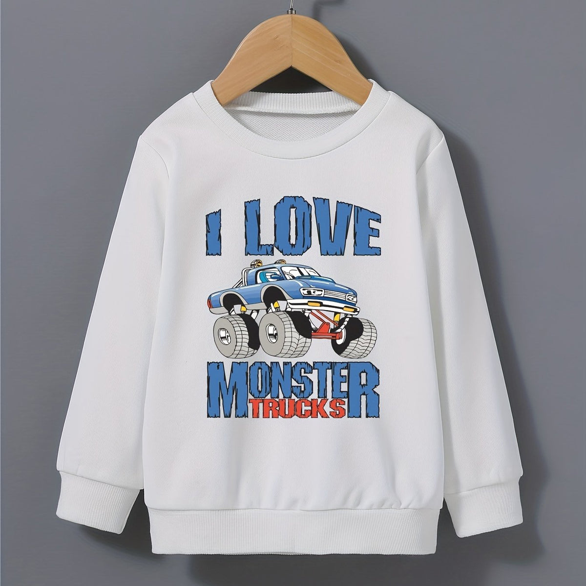 Kid's Sweatshirt Cartoon Vehicle Letter Print Top for Spring Fall