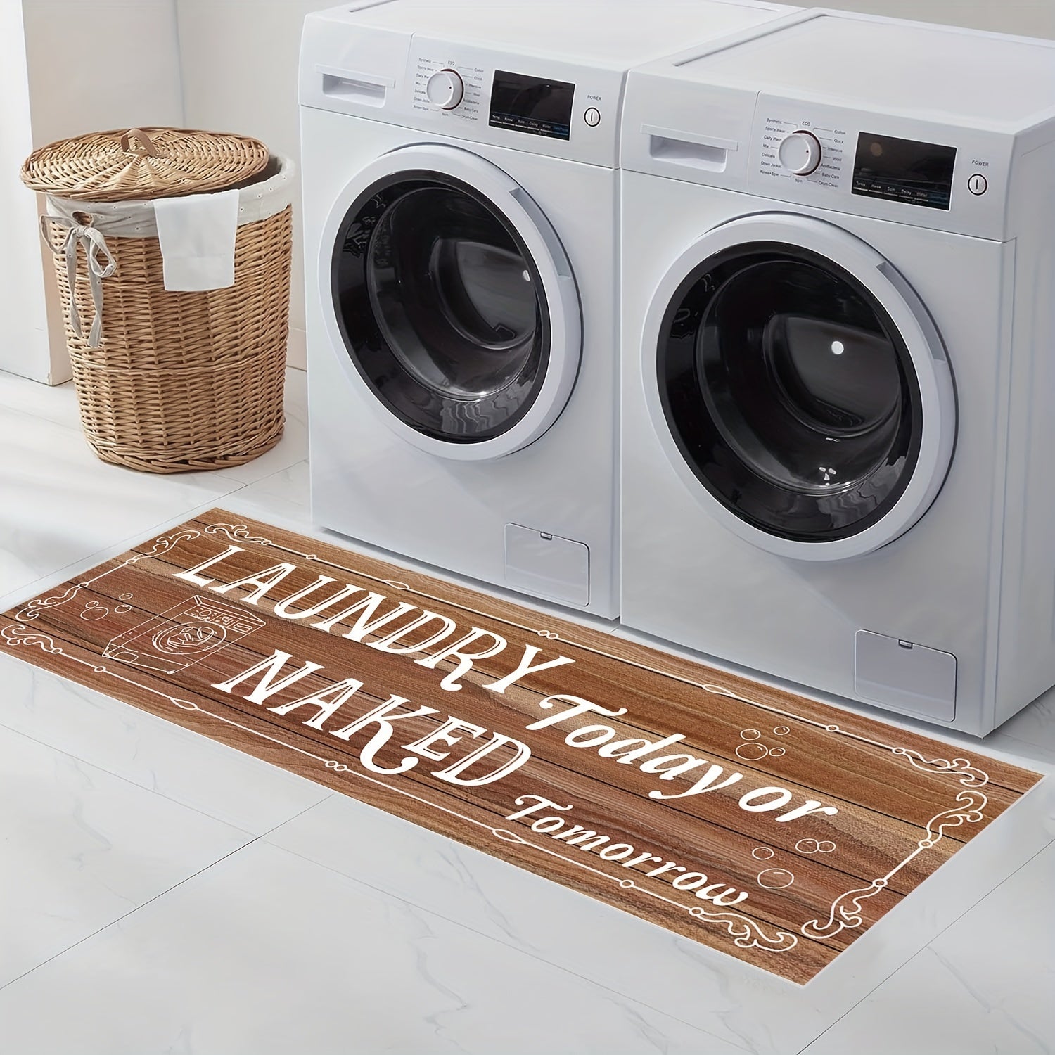 Farmhouse Laundry Runner Rug Anti Slip Kitchen Mat