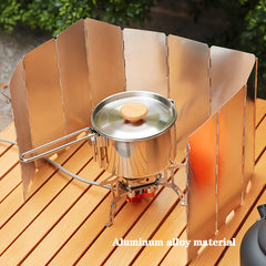 12 Folds Gas Stove Wind Shield Camping Burner Windproof Screen