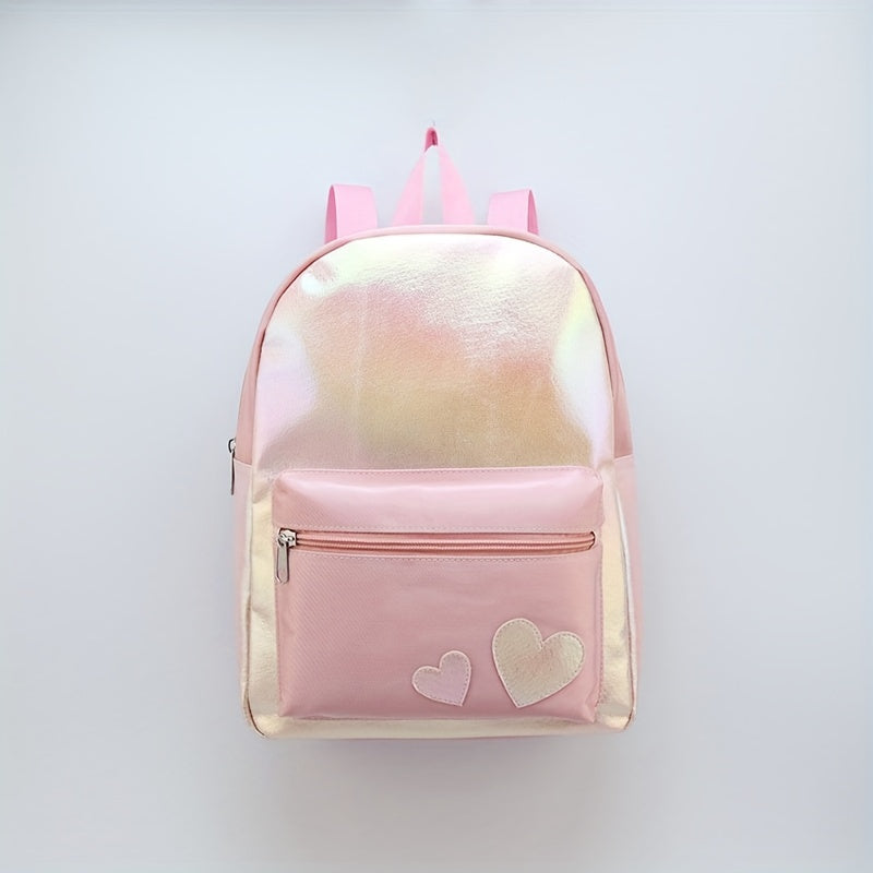 Kids Pink Love Heart Backpack Casual Travel School Bag