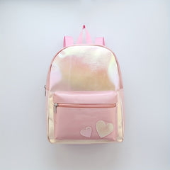 Kids Pink Love Heart Backpack Casual Travel School Bag