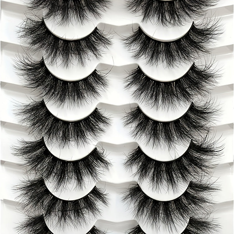 7 Pairs Cat Eye Lashes Fluffy Faux Mink Natural Look False Eyelashes