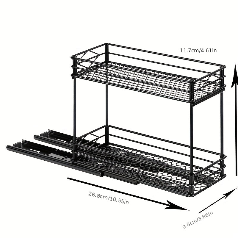 2 Tier Kitchen Shelves Spice Holder Seasoning Bottle Rack