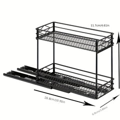 2 Tier Kitchen Shelves Spice Holder Seasoning Bottle Rack