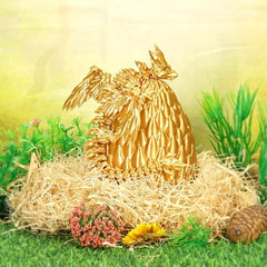 Golden Dragon Statue with Pterosaur Egg - Home Decor Gift for Fantasy Collectors
