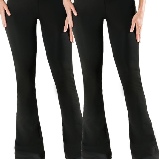 2pcs High Stretch Wide Leg Flared Yoga Pants