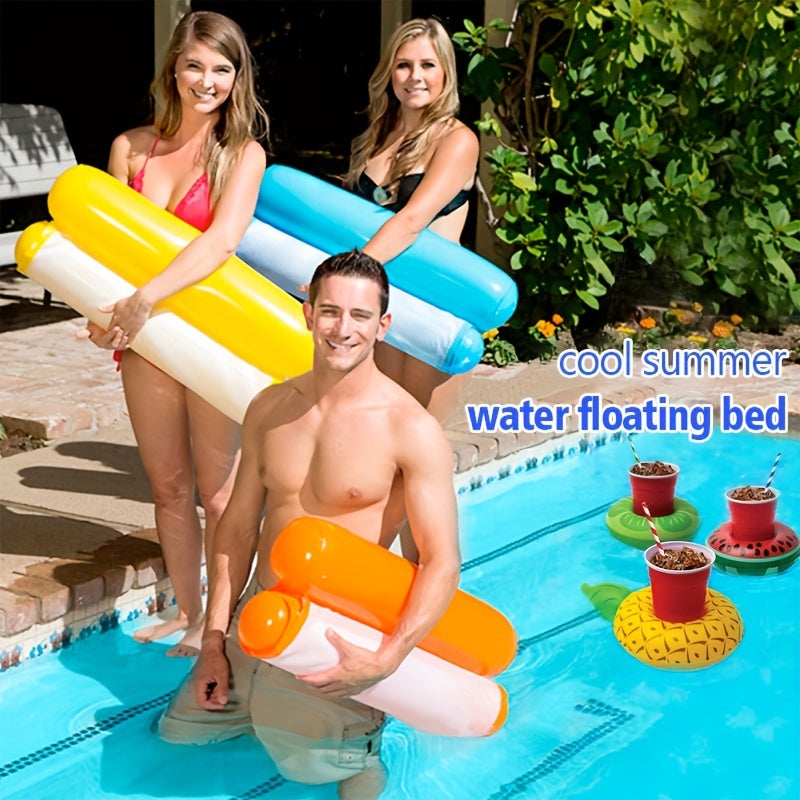Inflatable Water Hammock Floating Pool Lounge Chair with Air Pump