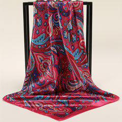 Boho Phoenix Tai Print Bandana Satin Shawl Silk Square Scarf