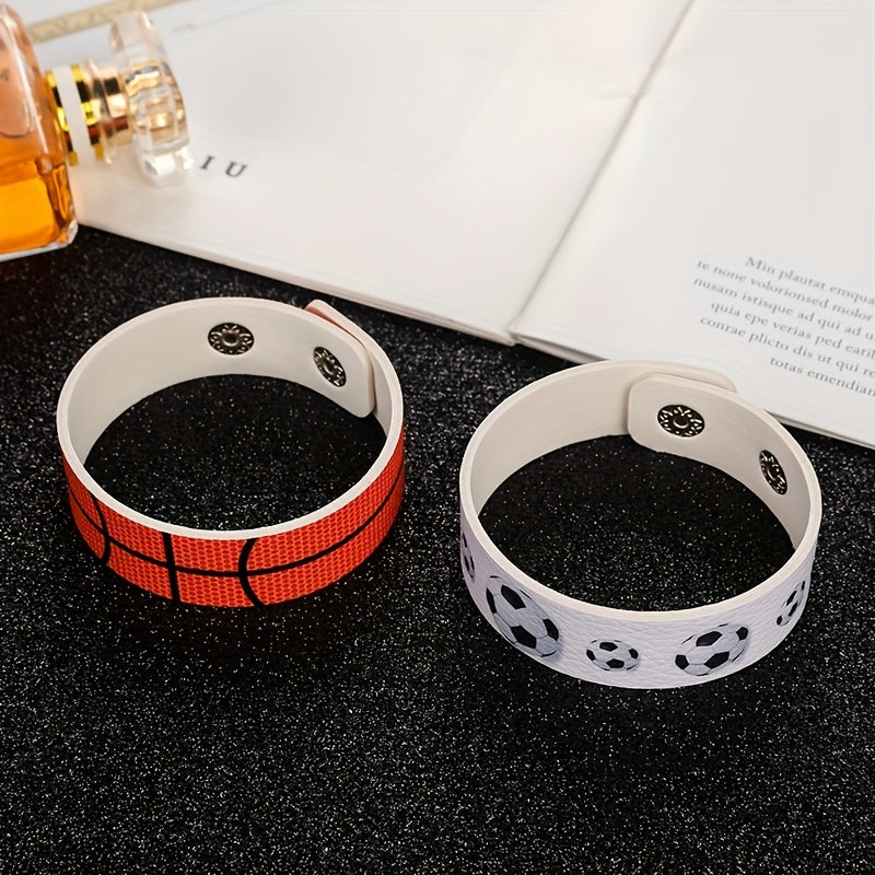 PU Leather Wrap Wristband for Basketball Fans