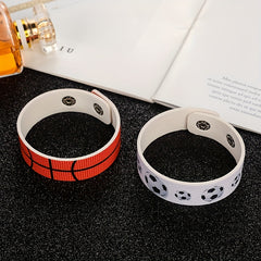 PU Leather Wrap Wristband for Basketball Fans
