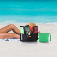 Large Beach Tote Bag Colorblock Storage Toiletry Shoulder Bag