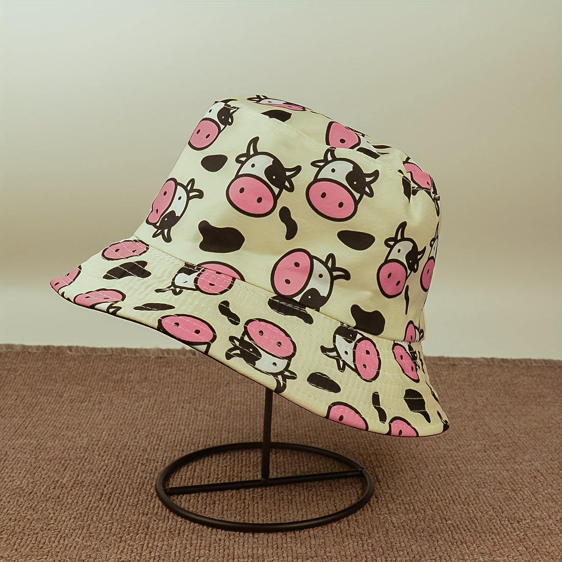 Foldable Cow Print Sunshade Bucket Hat