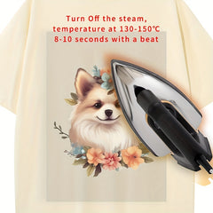 Cartoon Dog Pattern Transfer Designs Heat Sublimation Press Appliques