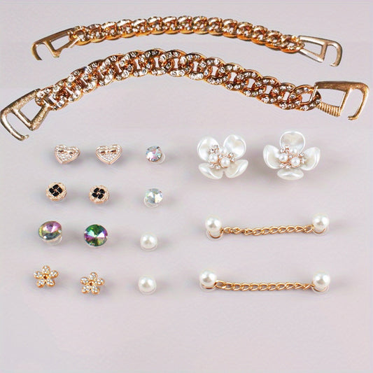 18pcs Crystal Shoe Charms For Crocs Sandals Decoration