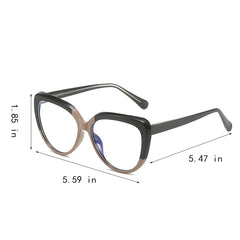 Leopard Frame Cat Eye Block Eyeglasses Clear Lens Retro Glasses