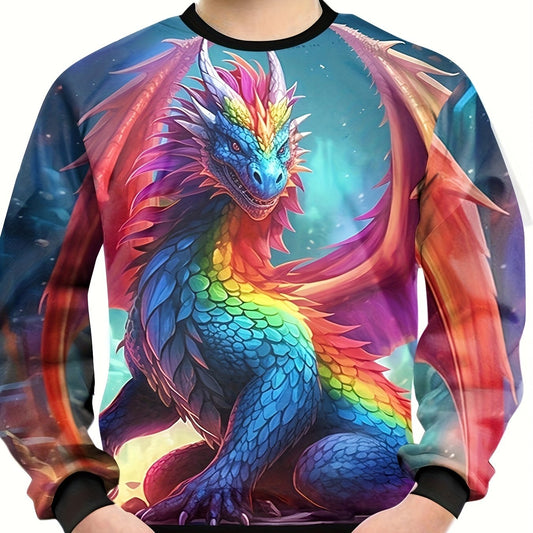 Dragon Eagle Dinosaur Sweatshirt for Kids Long Sleeve Top Boy's Clothes