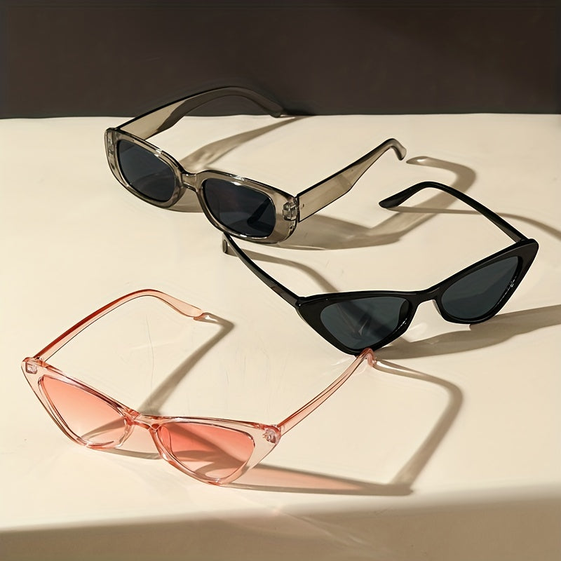 3 Pairs Jelly Sunglasses for Women Men UV400 Sun Shades Glasses