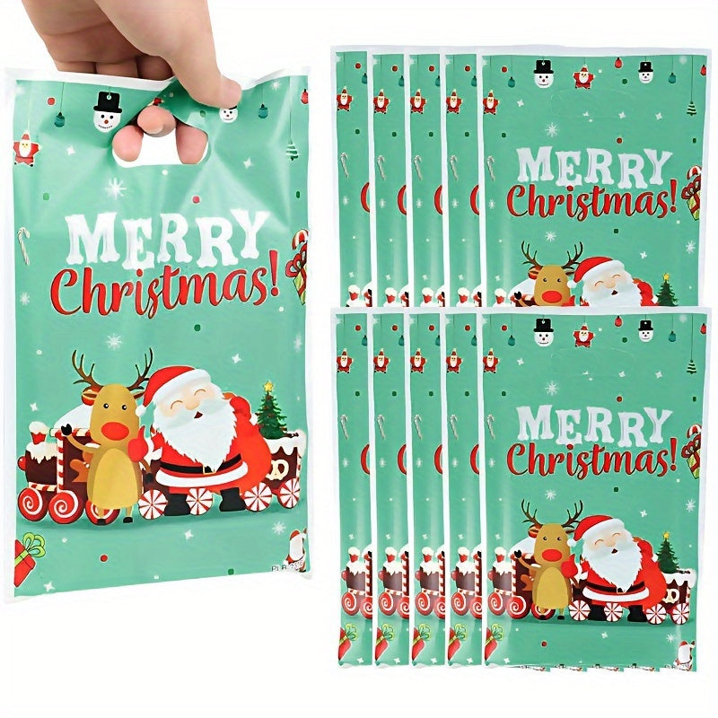 30pcs Christmas Gift Bags Santa Elk Theme Holiday Split Bags