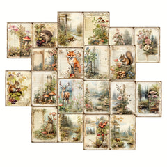 10 Sheets A5 Retro Forest Animal Decoration DIY Tools Stationery