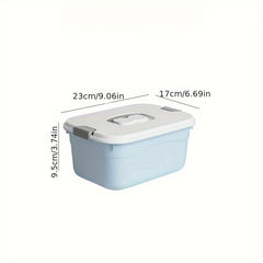 Plastic Storage Box with Lid for Dormitory Desktop Organization