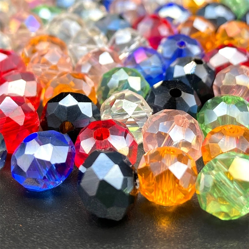 35pcs Crystal Rondelle Beads for Jewelry Making