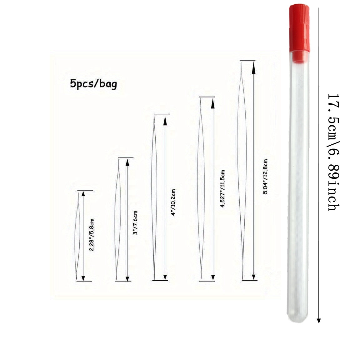 Beading Needles Set 5 Sizes Seed Beads Needles Big Eye Collapsible