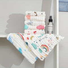 5pcs Soft Cotton Muslin Washcloths for Newborns