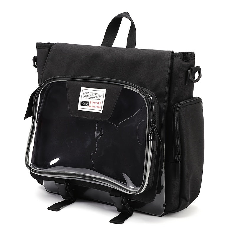 Solid Girl Backpack To School Transparent Pocket Backpack PVC School Bag